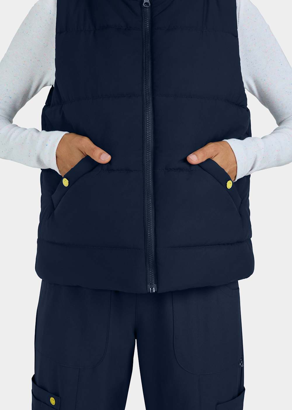 Smiley World Koi Smiley World Delighted Zip Front Embroidered