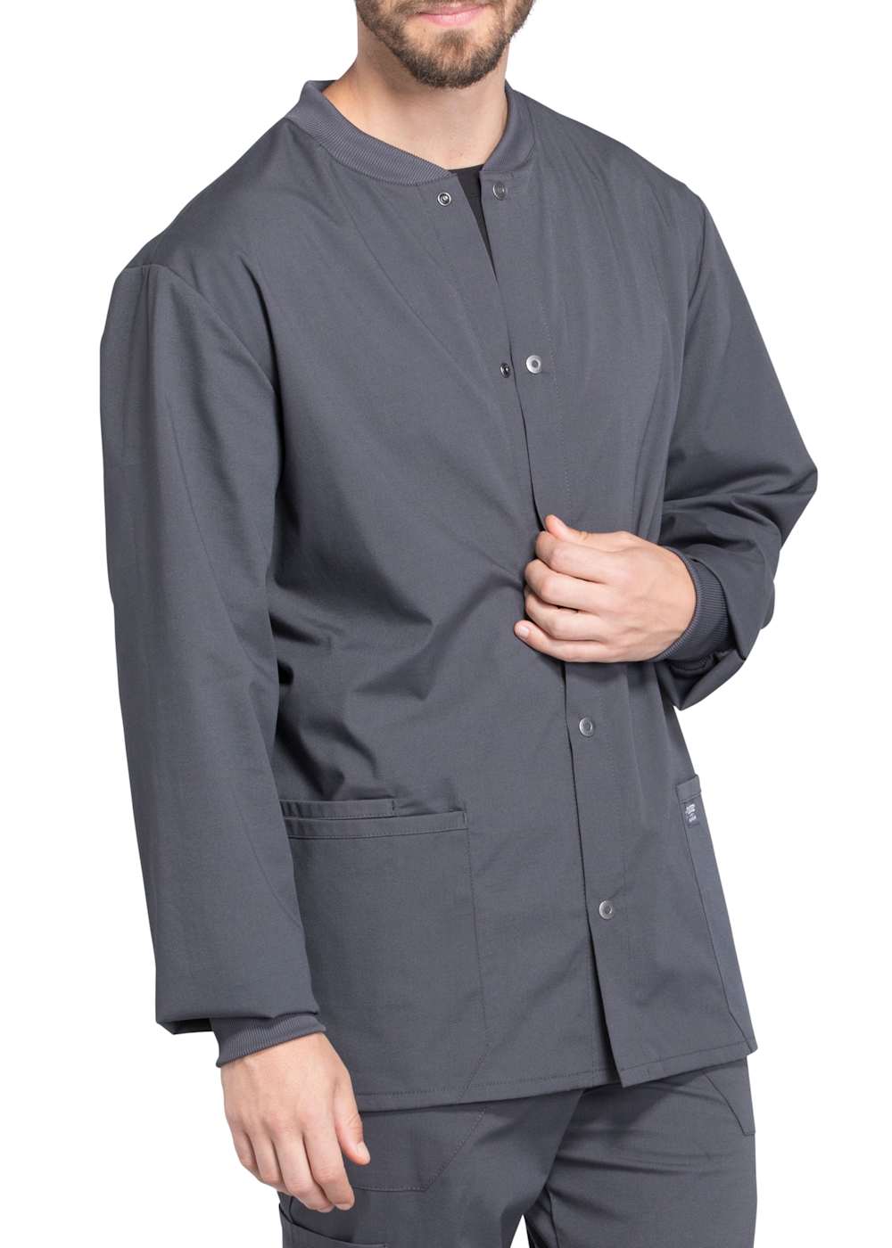 Cherokee Workwear Professionals Men's Snap Front Warm-Up