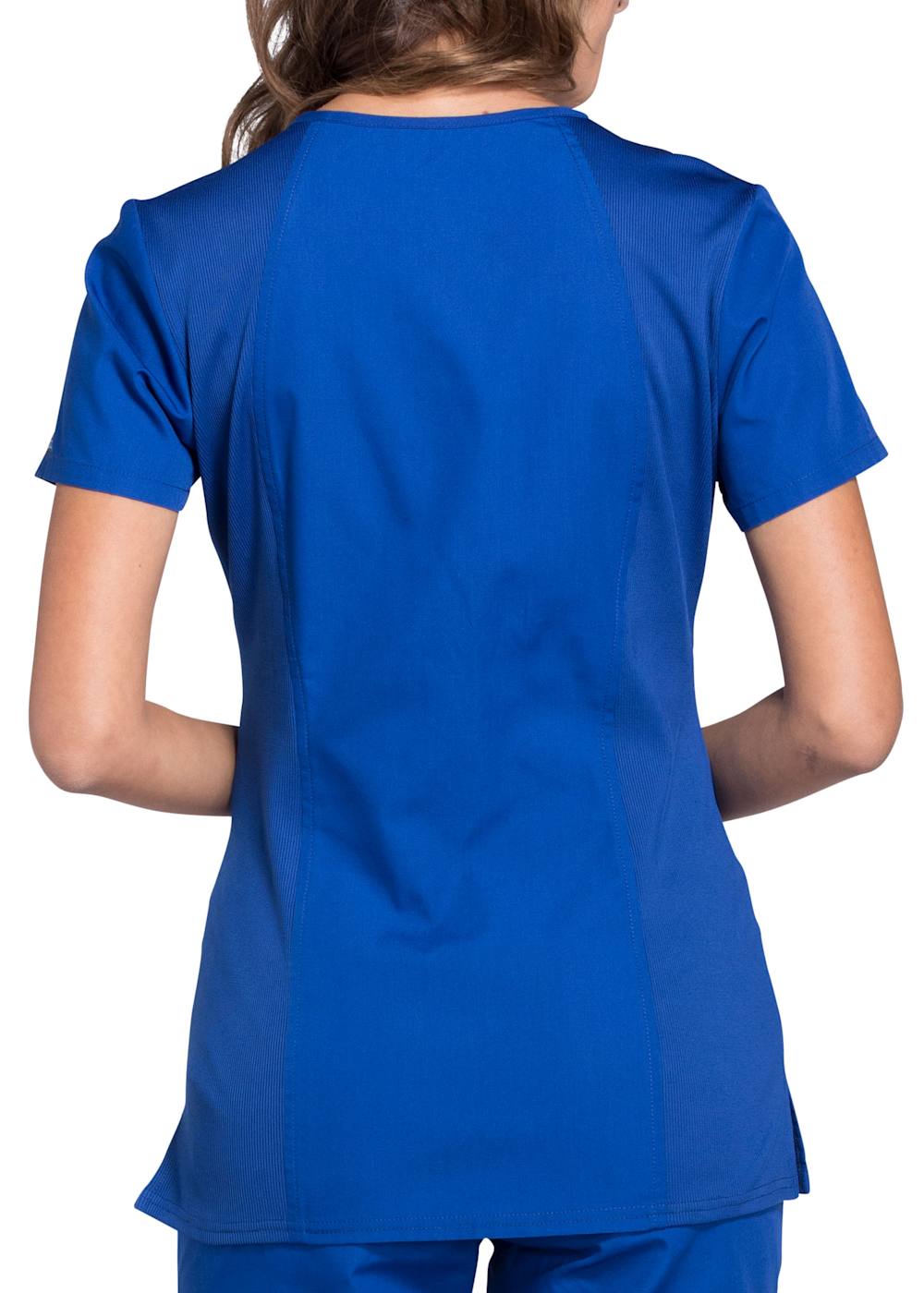 Top Deportivo Con Cuello En V Para Mujer Cherokee Scrubs - Pack De 1, Con Paneles Laterales De Punto