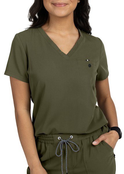 Olive green store scrub jacket