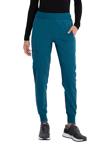 Cherokee Iflex Mid Rise Pull On Knit Waist Scrub Pants