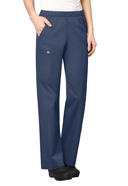 Ladies 100% Cotton Pleated Front Work Pants in Navy Blue- Available in a  Full Range of Female Sizes from 0 - 28W - Item # 750-8639