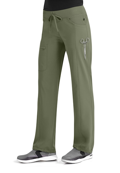 Cherokee Workwear Revolution Straight Leg Drawstring Scrub Pant With Knit  Contrast