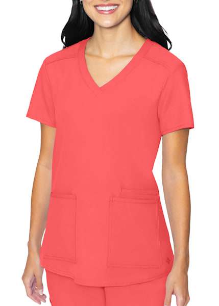 Coral scrub tops hotsell