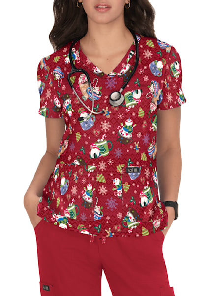 Clearance koi Basics Women's Leslie Nurse Life Print Scrub Top