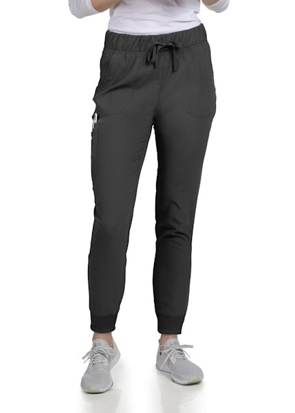 Women Dark Grey Adjustable Drawstring Cuffs Joggers Casual Sweatpants