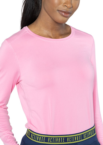 Landau Forward Pink Rib Crewneck Long Sleeve Tee Medium