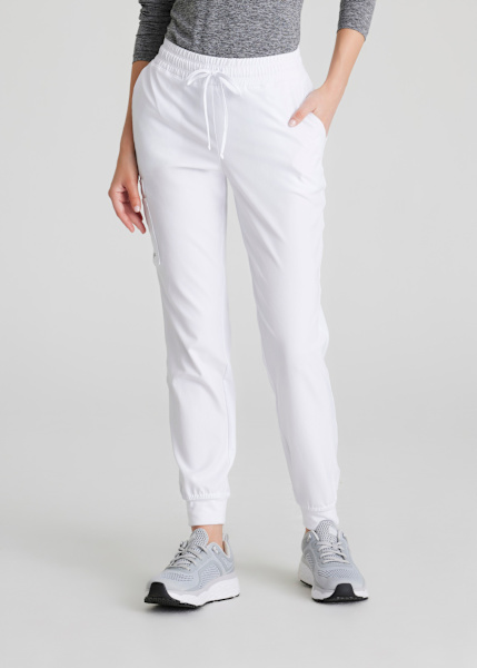 White sales petite joggers