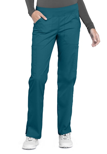 Cherokee Iflex Mid Rise Pull On Knit Waist Scrub Pants