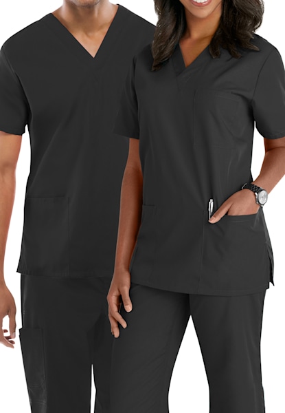 Grey's Anatomy Spandex STRETCH Mock Wrap Scrub Top