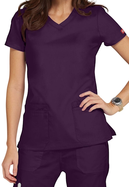 Women's Dickies EDS Signature Modern scrubs set (V-neck top, Pull-on  trousers) true navy