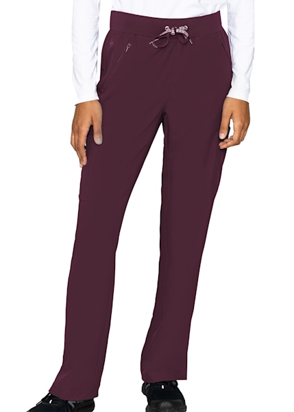 Wine Color Straight Work Pants