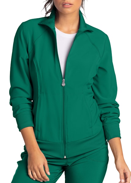 Infinity by Cherokee Women's Antimicrobial Zip Front Warm-Up Jacket