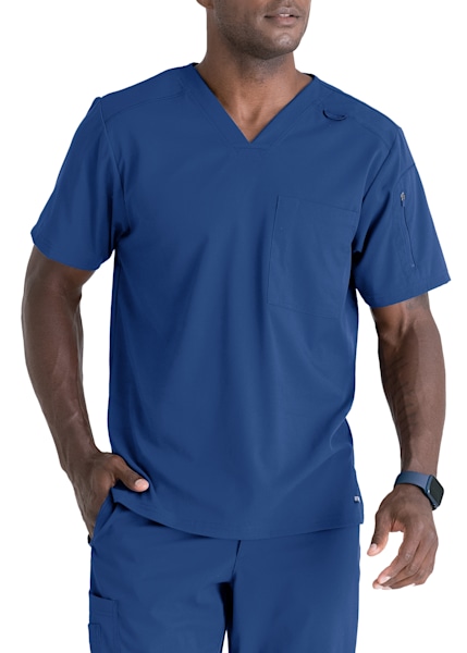 Grey's Anatomy Women's Royal Blue V-Neck Scrub Top Adult Small Blue - Royal