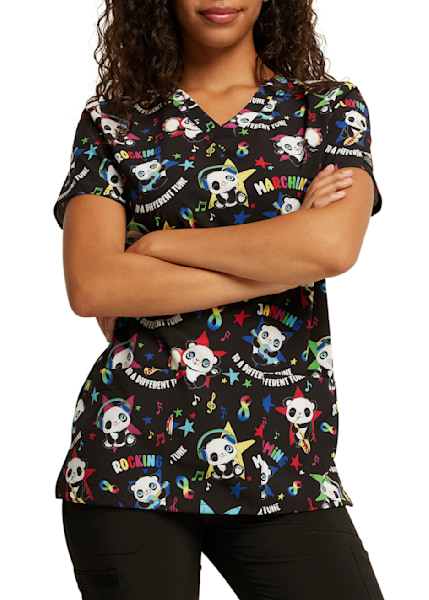 EDS Signature by Dickies Women's Tooth's Day Everyday Print Scrub Top