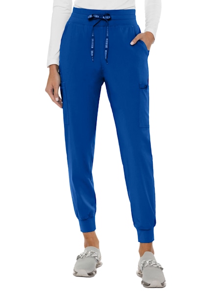 Women's Elastic High Waist Pocket Cargo Pants Royal Blue