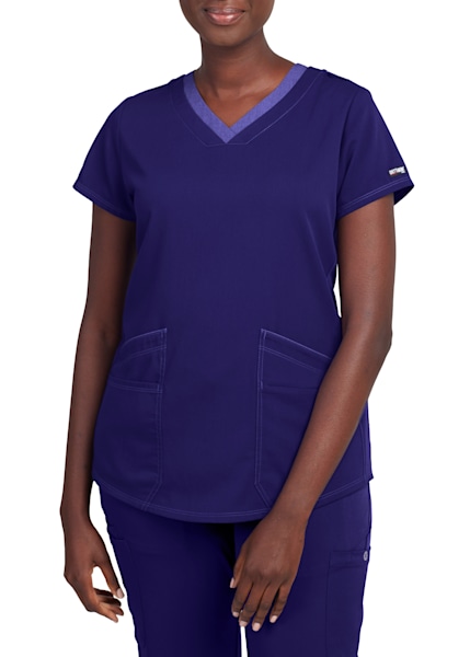 Grey's Anatomy Women's Royal Blue V-Neck Scrub Top Adult Small Blue - Royal