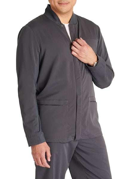 Infinity By Cherokee Men's Zip Front Rib Knit Scrub Jacket