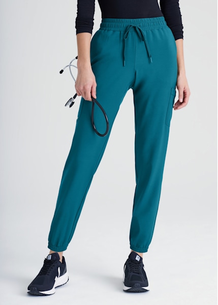 Track Figs High Waisted Zamora Jogger Scrub Pants - Caribbean Blue 