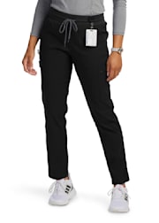 Carhartt Women's Flat Front Straight Leg Scrubs Pants - Black