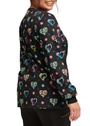 Clearance Fashion Prints by Cherokee Women's Snap Front Care Flor-All Print  Scrub Jacket