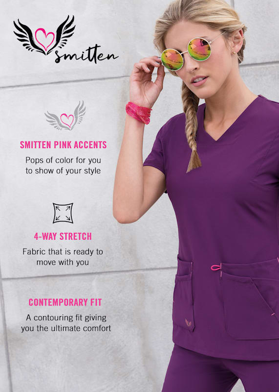 Smitten Magic Rock Goddess V Neck Scrub Tops Scrubs Beyond