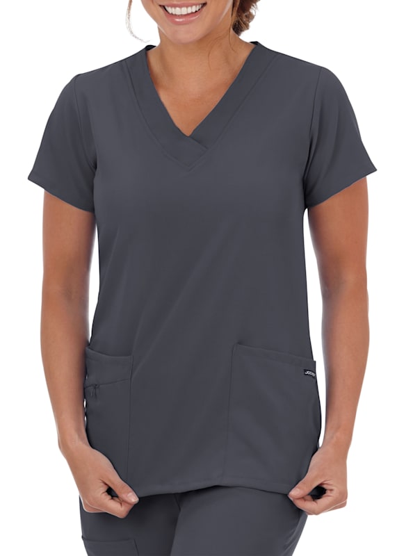 Scrub tops with zipper deals pockets