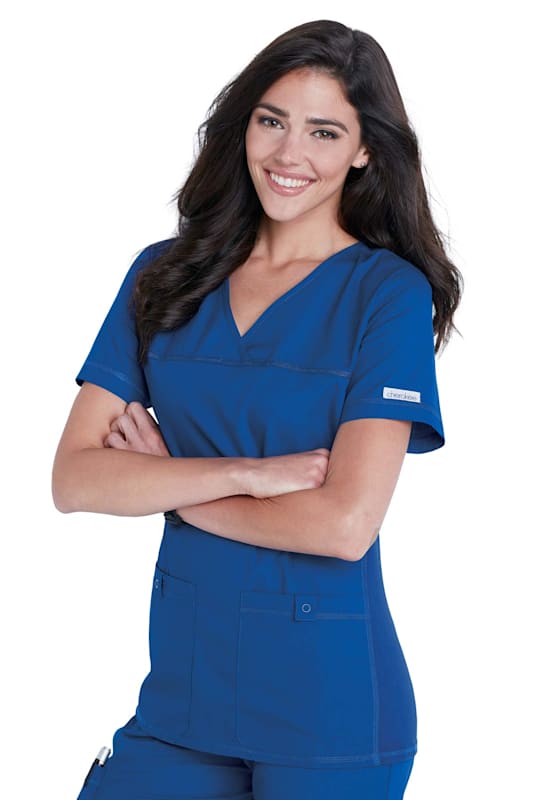 Cherokee Flexibles V-neck Knit Panel Scrub Top