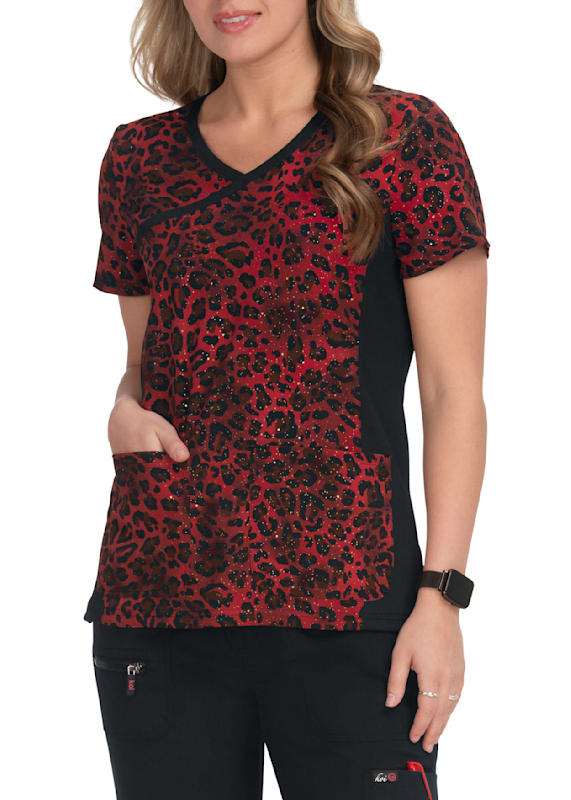 Animal print scrub tops clearance