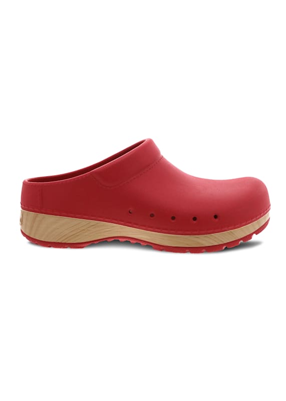 Red nursing clogs top