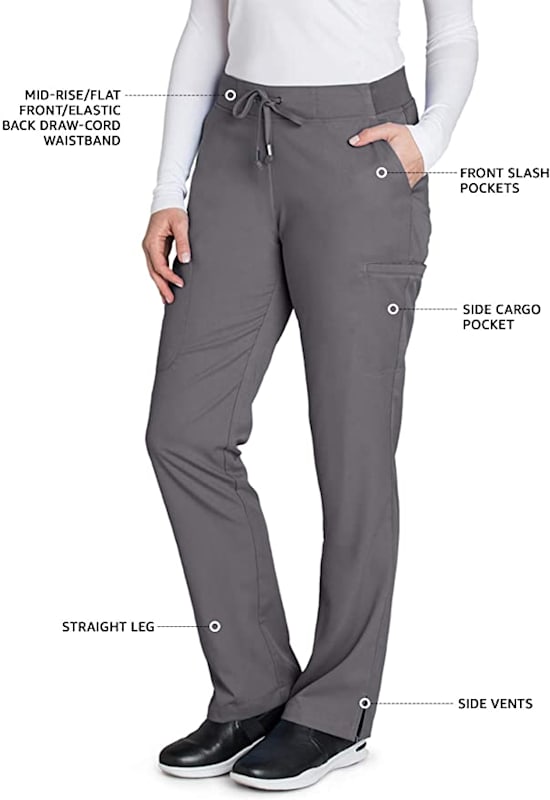 Women's Elastic Waist Cargo Pocket Scrub Pant