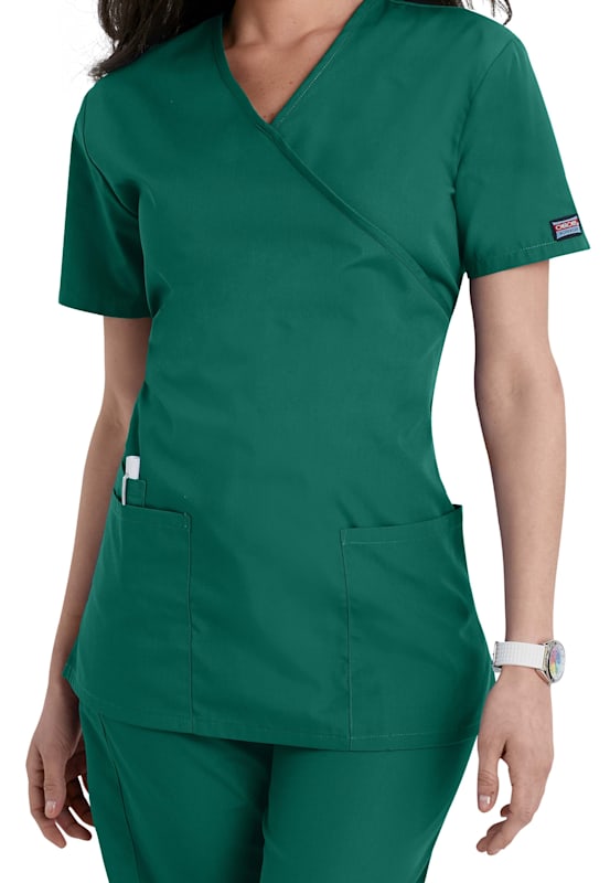 Cherokee Workwear Mock Wrap Scrub Tops Scrubs Beyond