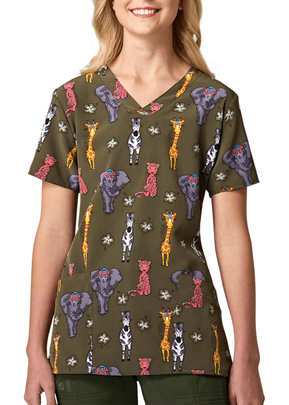 Wonderwink print scrub tops hot sale