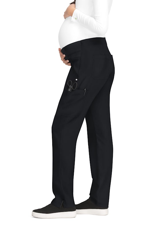 Women's Comfort Waist Wide Leg Scrub Pants - Black