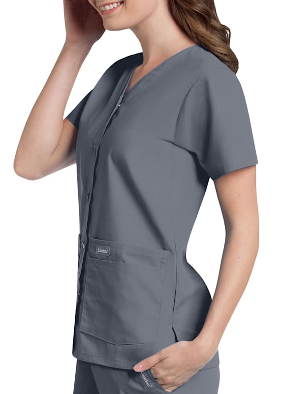 Button front scrub top top