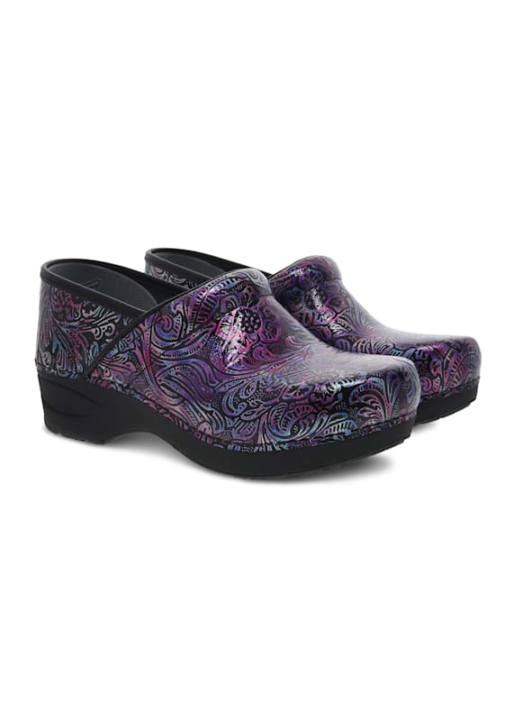 Dansko engraved floral patent top