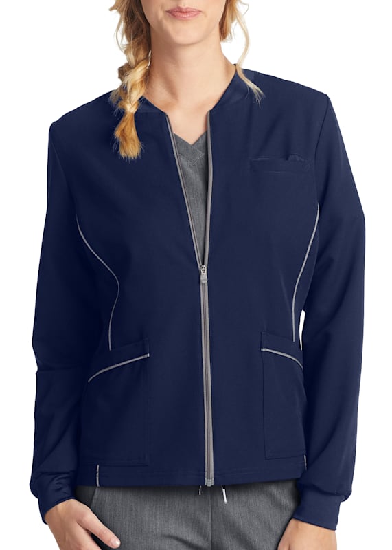 White Cross V. Tess Zip Front Scrub Jacket Scrubs Beyond