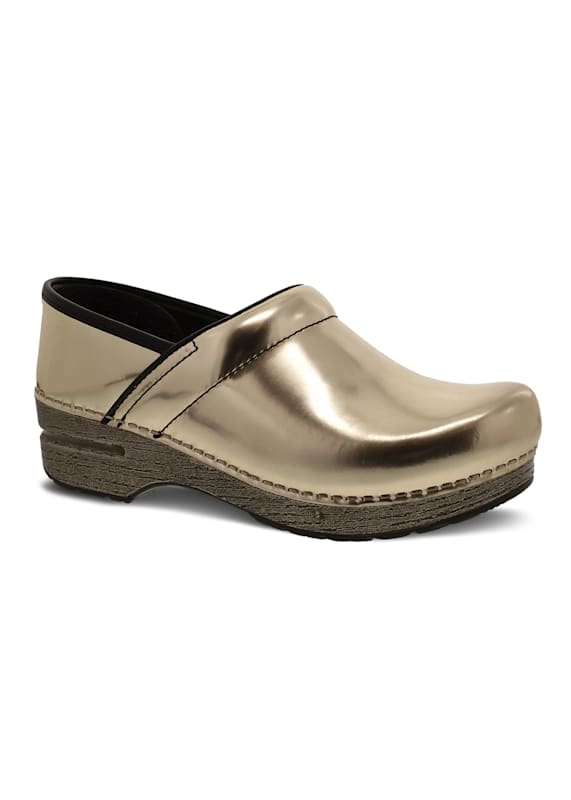 Stapled Professional Nursing Clog Chrome Metallic