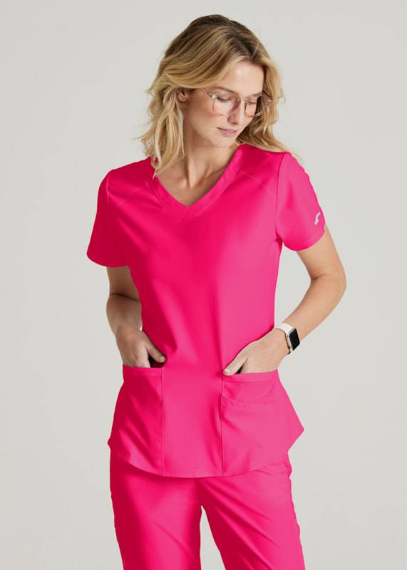 Skechers by Barco Women's 3-Pocket Vitality V-neck Scrub Top