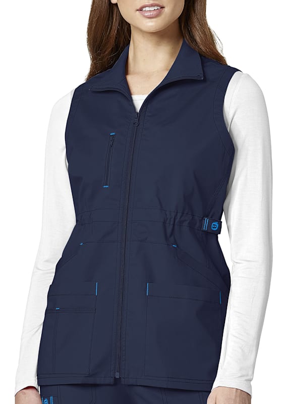 WonderFlex Utility Zip Front Scrub Vest Scrubs Beyond