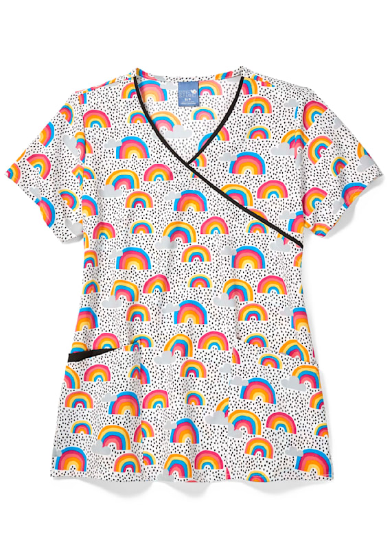 Rainbow scrub shop top