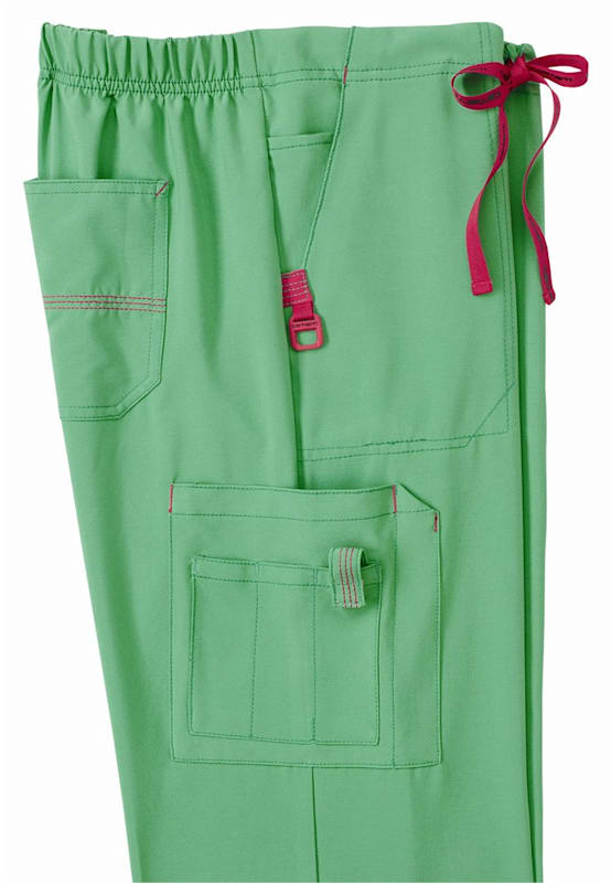 Carhartt Cross-Flex Force Women's 7-Pocket Stretch Utility Cargo Scrub Pants  - Petite Size 2X, Mauve Polyester/Spandex