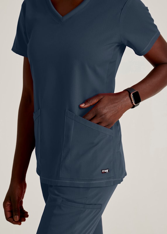 Grey's Anatomy Spandex Stretch Bree V-Neck Scrub Top - All Med Express