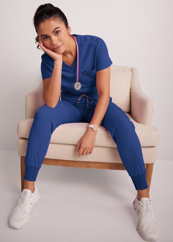 Figs, Pants & Jumpsuits, Figs High Waisted Zamora Jogger Scrub Pants In  Ceil Blue Regular Length