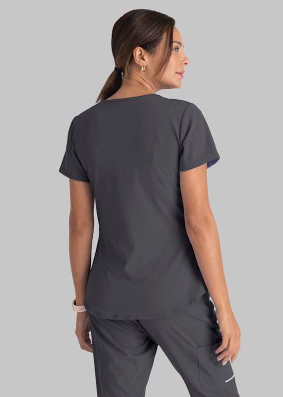 Skechers By Barco - Vitality Women's Electra 3-pocket Ribbed V-neck Scrub  Top Small Navy : Target