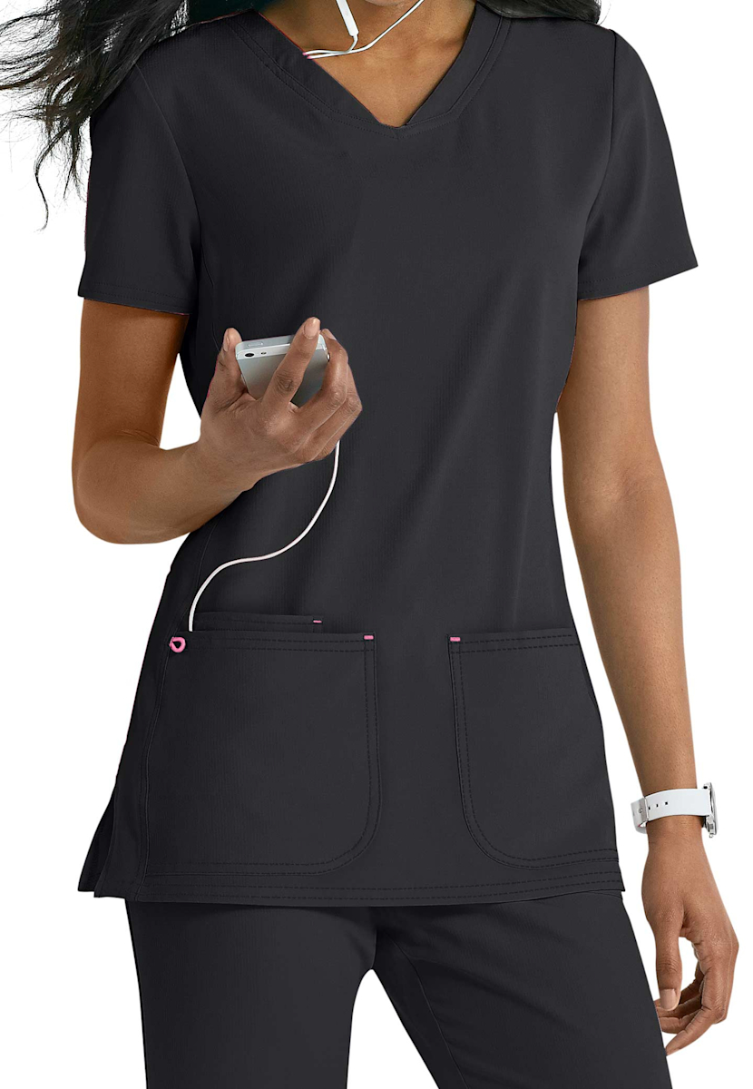 Heartsoul Pitter Pat V Neck Media Scrub Tops Scrubs Beyond