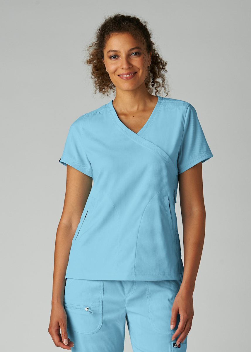 Philosophy 3-Pocket Mock Wrap Ribbed Panel Top