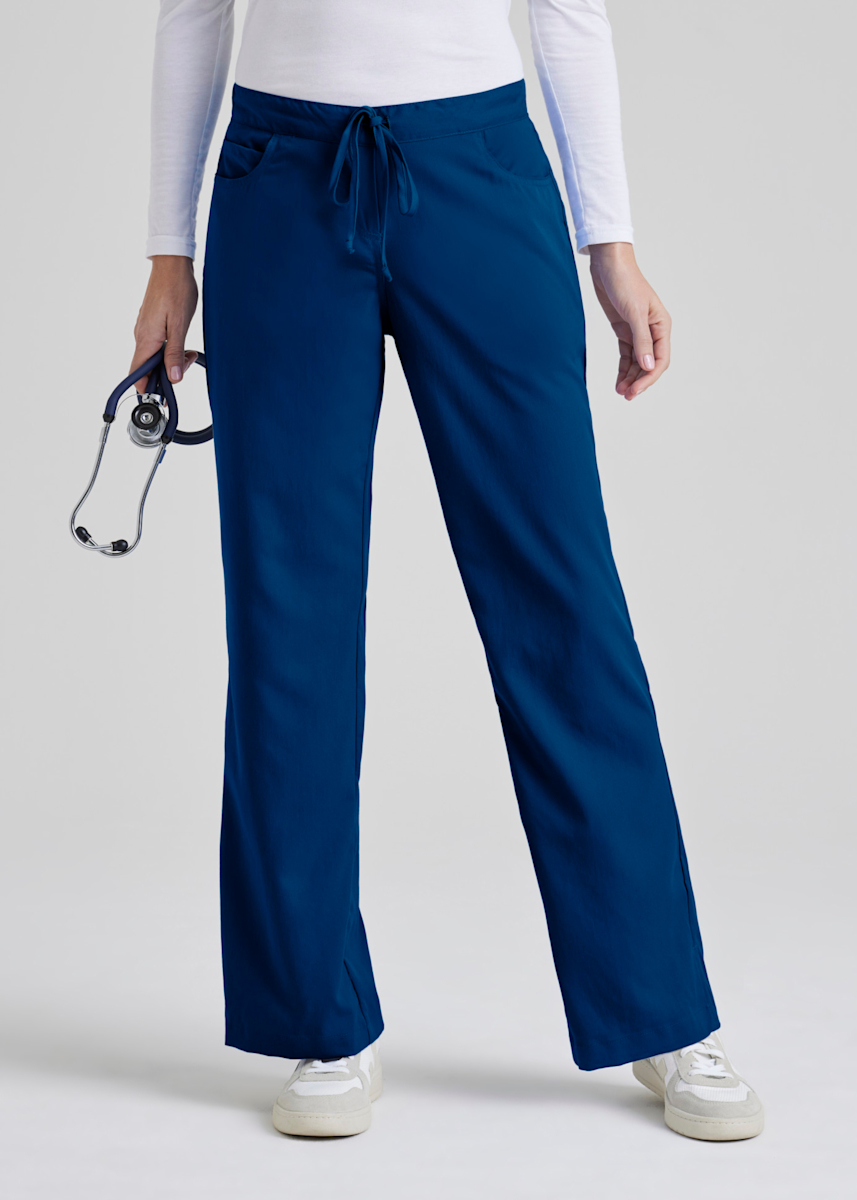 Riley 5-Pocket Mid-Rise Flare Leg Pant