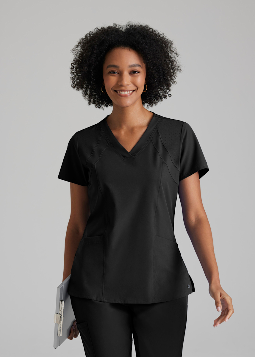 Racer 4-Pocket V-Neck Top