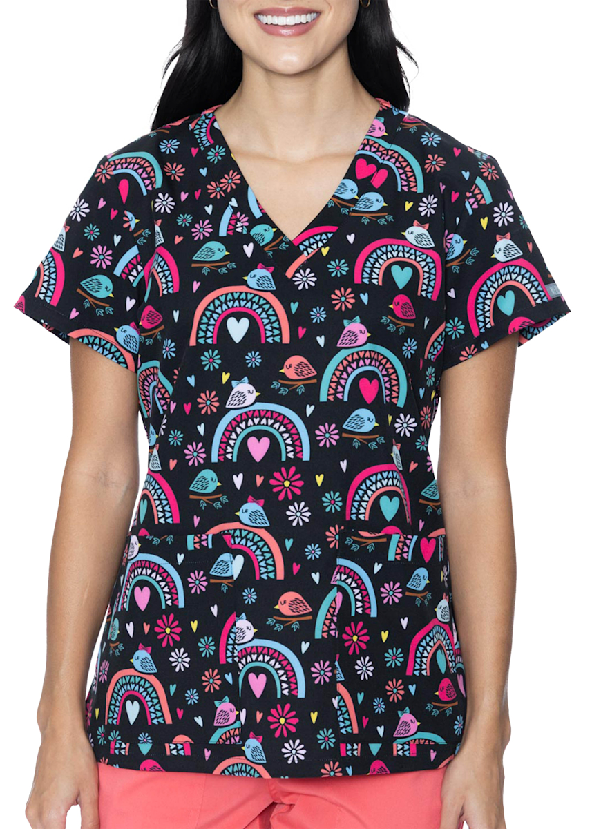 Rainbow scrub top shop